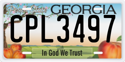 GA license plate CPL3497