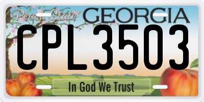 GA license plate CPL3503