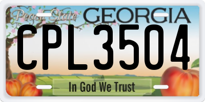 GA license plate CPL3504