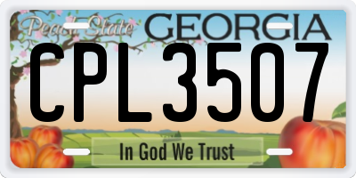 GA license plate CPL3507