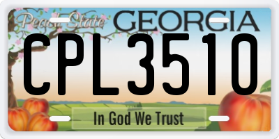 GA license plate CPL3510
