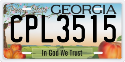GA license plate CPL3515