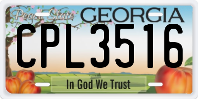 GA license plate CPL3516