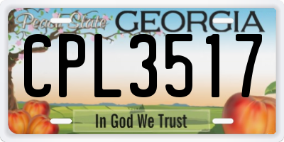 GA license plate CPL3517