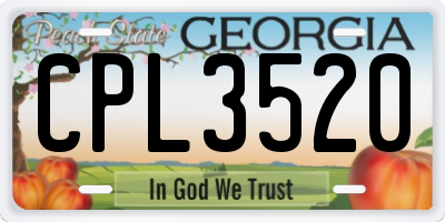 GA license plate CPL3520