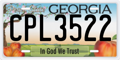 GA license plate CPL3522