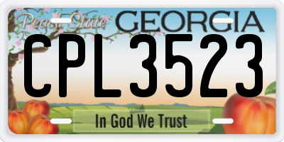 GA license plate CPL3523