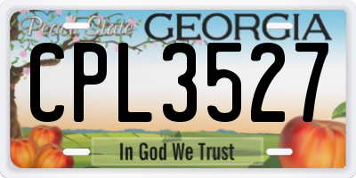 GA license plate CPL3527