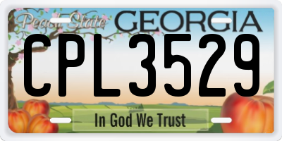 GA license plate CPL3529