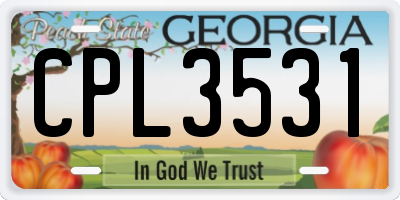 GA license plate CPL3531