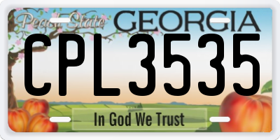 GA license plate CPL3535