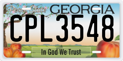 GA license plate CPL3548