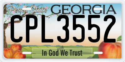 GA license plate CPL3552