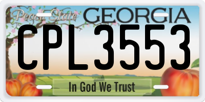 GA license plate CPL3553
