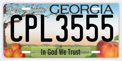 GA license plate CPL3555