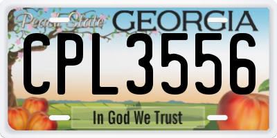 GA license plate CPL3556