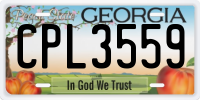 GA license plate CPL3559