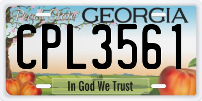 GA license plate CPL3561