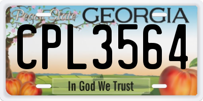 GA license plate CPL3564