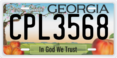 GA license plate CPL3568