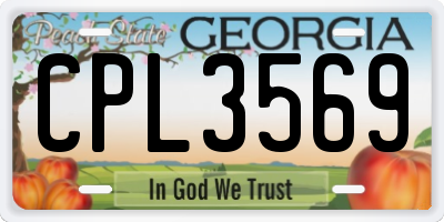 GA license plate CPL3569