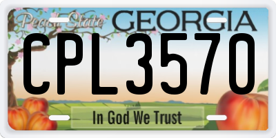 GA license plate CPL3570