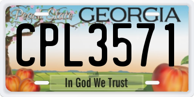 GA license plate CPL3571