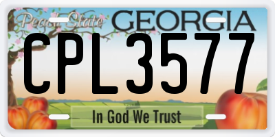 GA license plate CPL3577