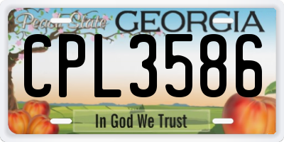 GA license plate CPL3586