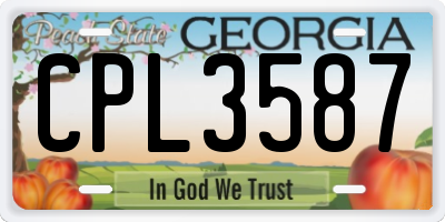 GA license plate CPL3587