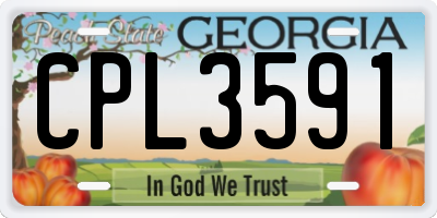 GA license plate CPL3591
