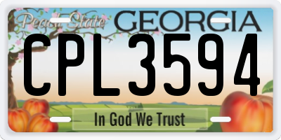 GA license plate CPL3594