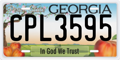 GA license plate CPL3595