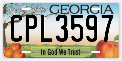 GA license plate CPL3597