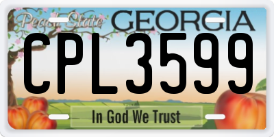 GA license plate CPL3599