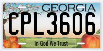 GA license plate CPL3606