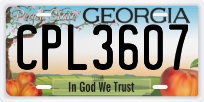 GA license plate CPL3607