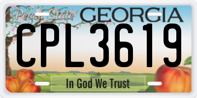 GA license plate CPL3619