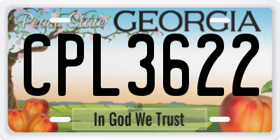 GA license plate CPL3622