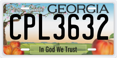 GA license plate CPL3632