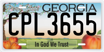 GA license plate CPL3655