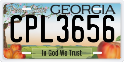 GA license plate CPL3656