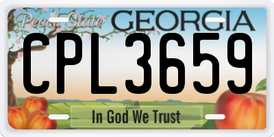 GA license plate CPL3659