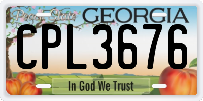 GA license plate CPL3676