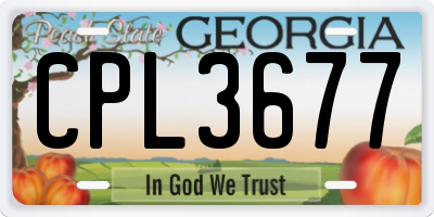 GA license plate CPL3677
