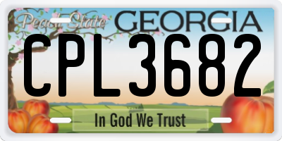 GA license plate CPL3682