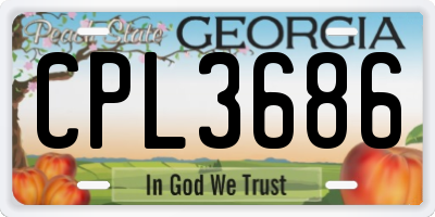 GA license plate CPL3686