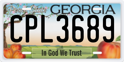 GA license plate CPL3689