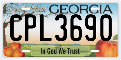 GA license plate CPL3690