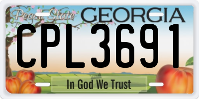 GA license plate CPL3691